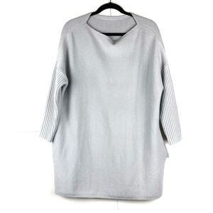 Gray Oversize Dolman Sleeve Tight Knit Sweater Small